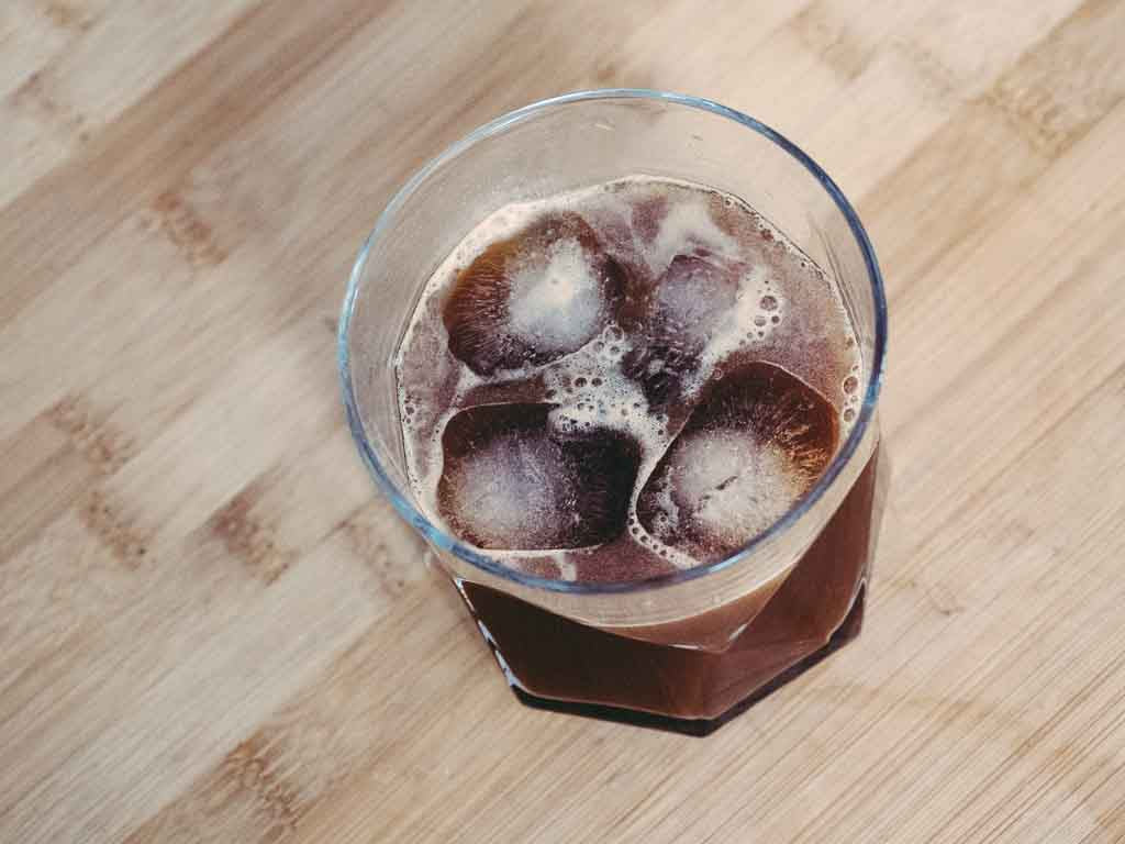 Cold brew coffee in glass with ice