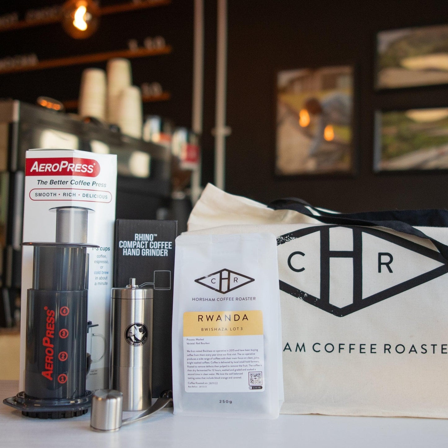 Aeropress & Grinder Gift Set