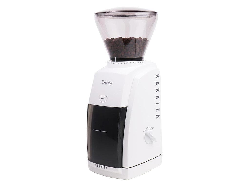 Baratza encore coffee grinder in white